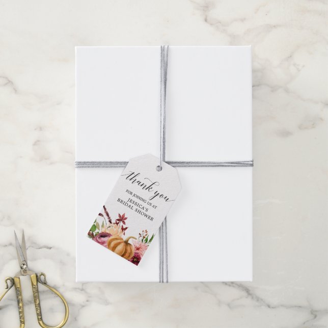 Autumn Bliss Bridal Shower Favour Tag (With Twine)