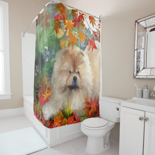 AUTUMN BLISS CHOW - Shower curtain or display (In Situ)