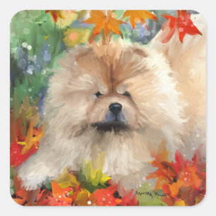 AUTUMN BLISS chow Square Sticker