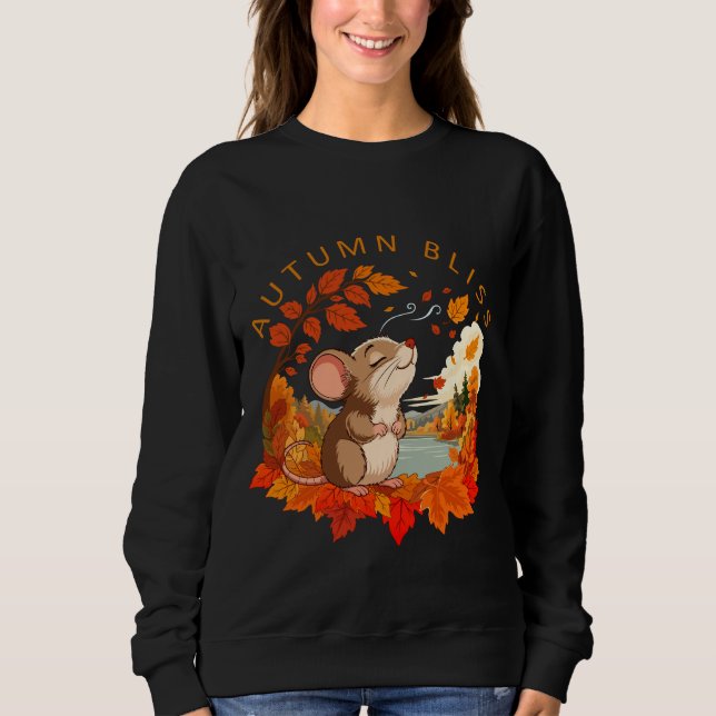 Autumn Bliss Cute Mouse Fall Sweatshirt  (Front)