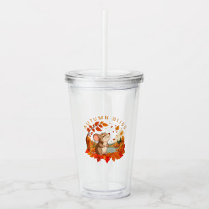 Autumn Bliss Cute Mouse Fall Tumbler