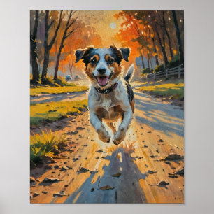 Autumn Bliss Dog  Poster