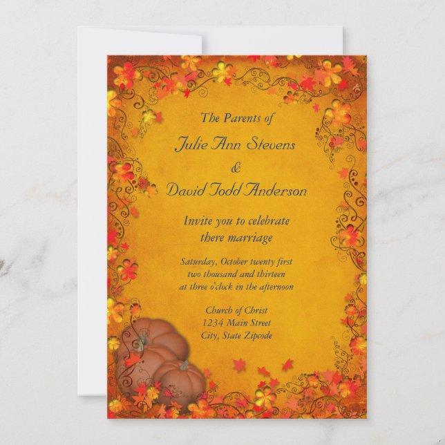 Autumn Bliss Wedding Invitation (Front)