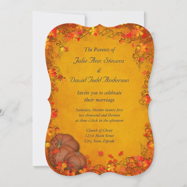 Autumn Bliss Wedding Invitation (Front)