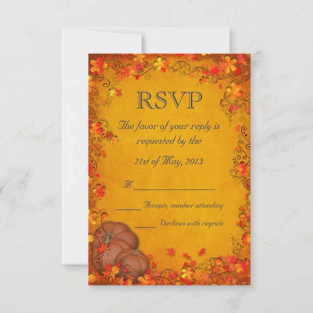 Autumn Bliss Wedding RSVP (Front)
