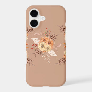Autumn Bloom – Beige & Orange Floral Art