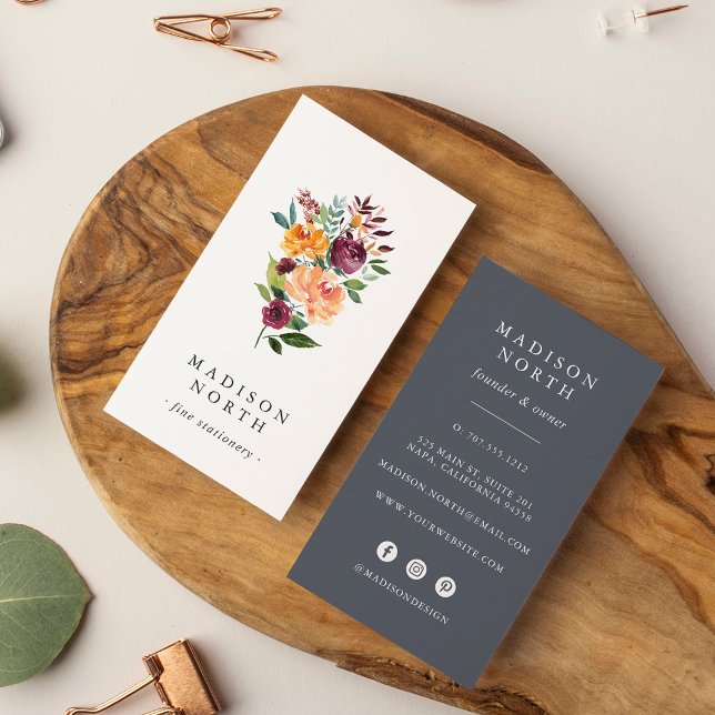 Autumn Bloom | Floral Vertical Social Media Business Card (Creator Uploaded)