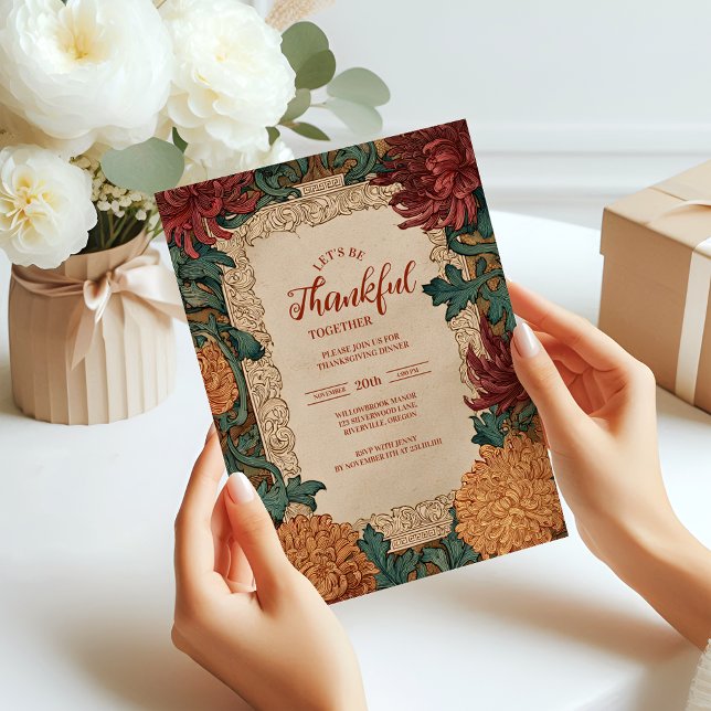 Autumn Bloom Thanksgiving Celebration Invitation (Creator Uploaded)
