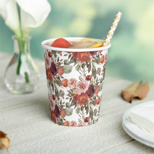 Autumn Blooms 'a little pumpkin' Baby Shower Paper Cups