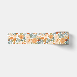 Autumn Blooms - Fall Floral Meadow Satin Ribbon