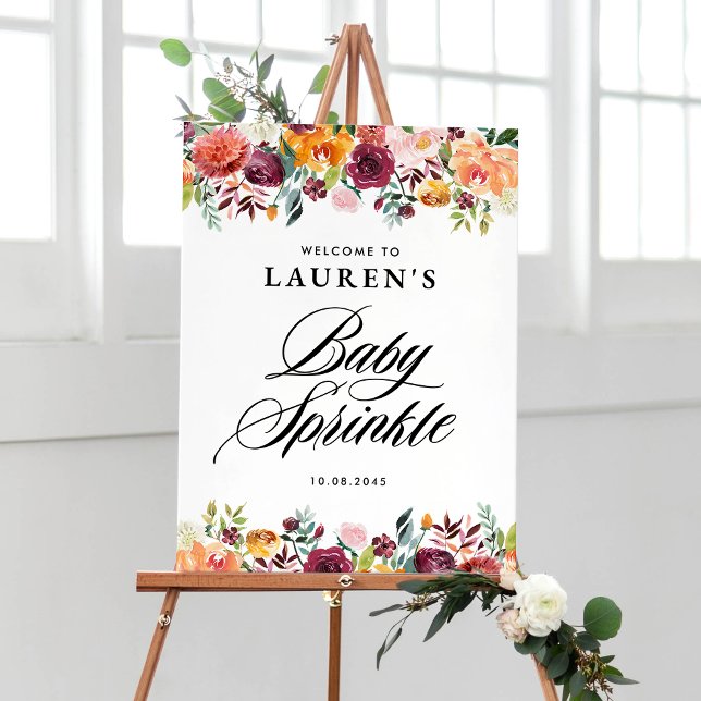 Autumn Blooms Floral Baby Sprinkle Welcome Poster (Creator Uploaded)