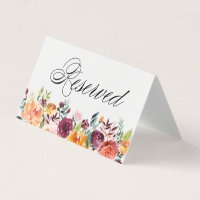 Autumn Blooms Floral Wedding Reserved Card