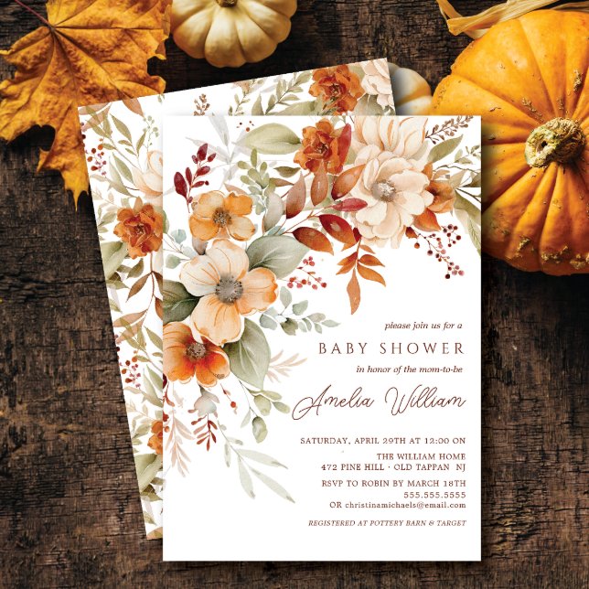 Autumn Blossom Baby Shower Invitation (Creator Uploaded)