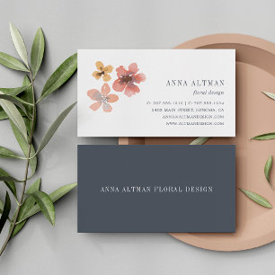 Autumn Blossom   Watercolor Floral Business Card
