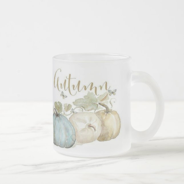 Autumn Blue Pumpkin Frosted Mug (Right)