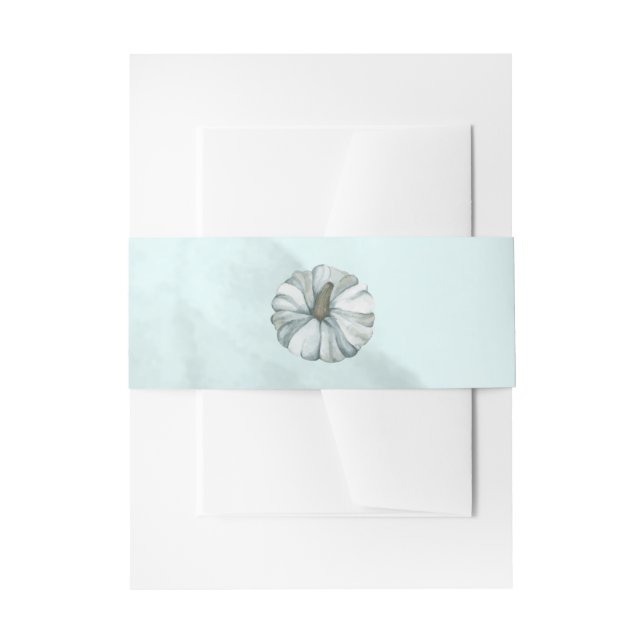 Autumn Blue Pumpkin Invitation Belly Band (Front Example)