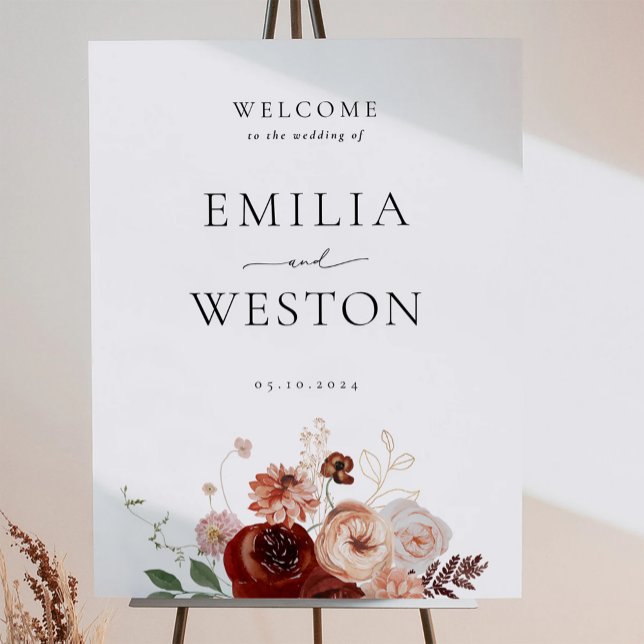 Autumn Bohemian Wedding Welcome Sign (Creator Uploaded)