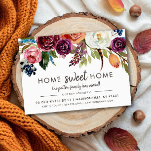 Autumn Boho Blooms Magnetic Moving Announcement