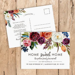 Autumn Boho Blooms New Address Moving Announcement