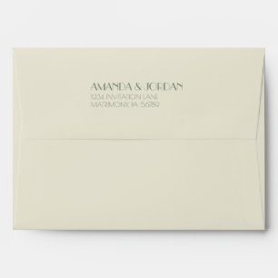 Autumn Boho Deco Cream Wedding Invitation Envelope