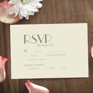 Autumn Boho Deco Cream Wedding RSVP Card