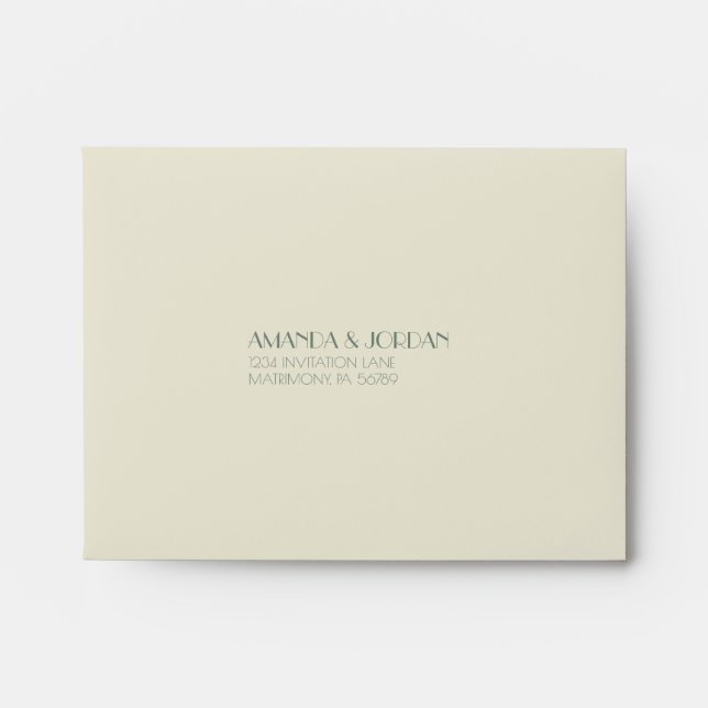 Autumn Boho Deco | Cream Wedding RSVP Envelope (Front)
