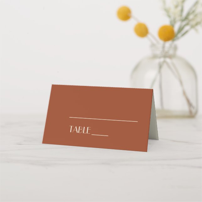Autumn Boho Deco | Rust Place Card Tent (Front)