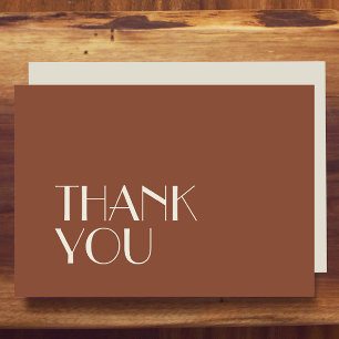 Autumn Boho Deco Rust Wedding Flat Thank You Card