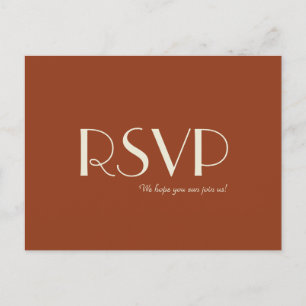 Autumn Boho Deco   Rust Wedding RSVP Invitation Postcard