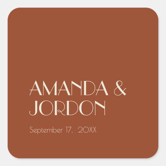 Autumn Boho Deco | Rust Wedding Seal Sticker (Front)