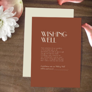 Autumn Boho Deco   Rust Wedding Wishing Well Enclosure Card