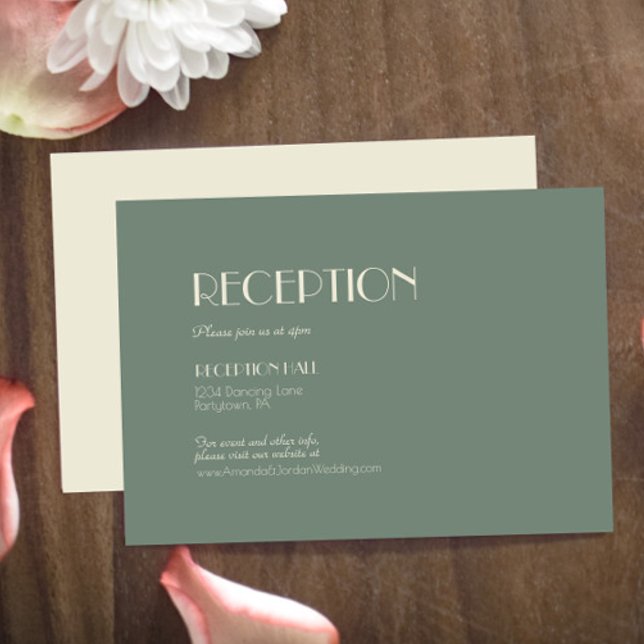 Autumn Boho Deco | Sage Green Reception Details Enclosure Card (Creator Uploaded)