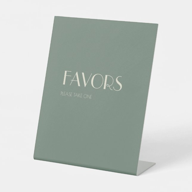 Autumn Boho Deco | Sage Green Wedding Favours Pedestal Sign (Front)