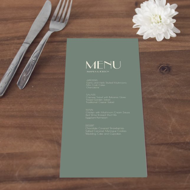 Autumn Boho Deco | Sage Green Wedding Menu (Creator Uploaded)