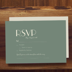 Autumn Boho Deco Sage Green Wedding Song Request RSVP Card
