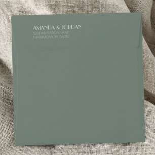 Autumn Boho Deco Sage Green Wedding Square Envelope