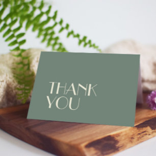Autumn Boho Deco   Sage Green Wedding Thank You Card