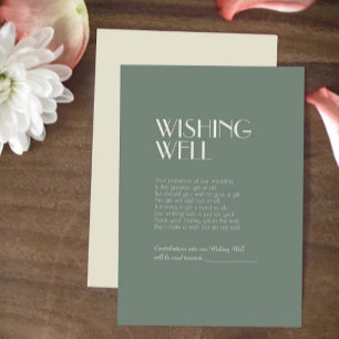 Autumn Boho Deco   Sage Green Wedding Wishing Well Enclosure Card