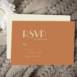 Autumn Boho Deco   Terracotta Wedding Meal Choice RSVP Card