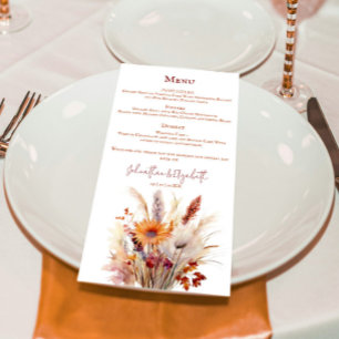 Autumn Boho Floral Wedding   White Menu