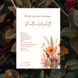 Autumn Boho Floral Wedding   White Programme