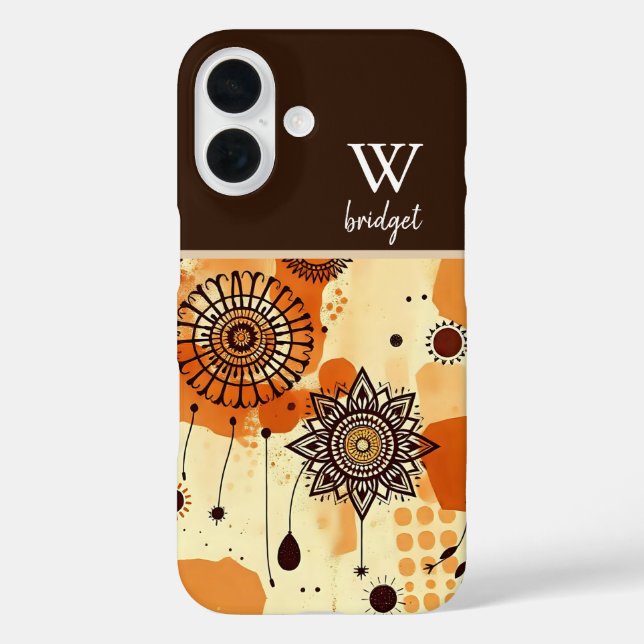 Autumn Boho Mandala Warm Earthy Floral  Case-Mate iPhone Case (Back)
