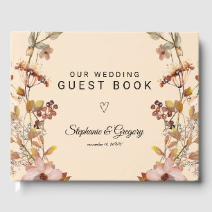 Autumn Boho Wildflower Wedding Guest Book