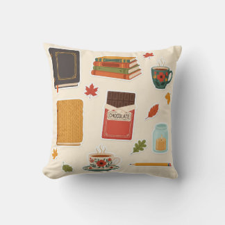 Autumn Books & Chocolate Cushion