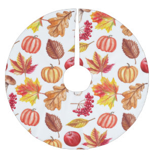Autumn Botanic Seamless: Floral Elegance. Brushed Polyester Tree Skirt