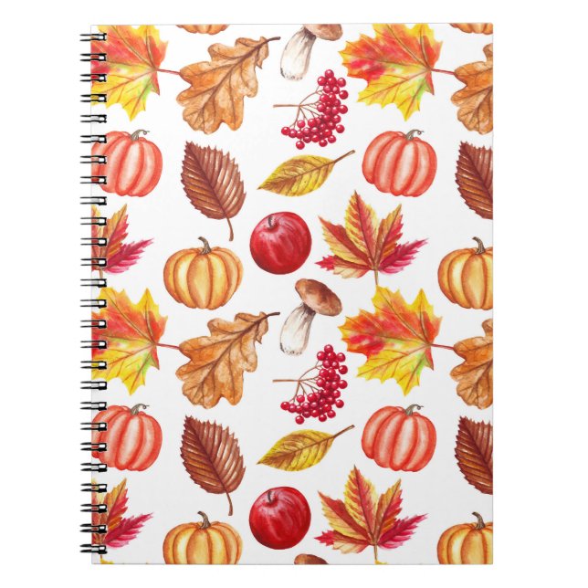 Autumn Botanic Seamless: Floral Elegance. Notebook (Front)