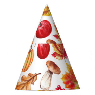 Autumn Botanic Seamless: Floral Elegance. Party Hat