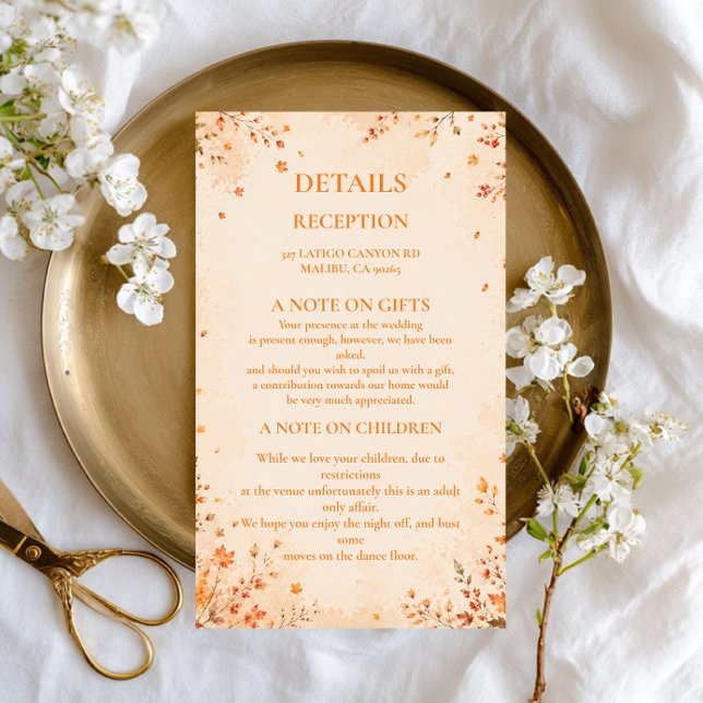Autumn Botanical Elegant Rustic Enclosure Card (Creator Uploaded)