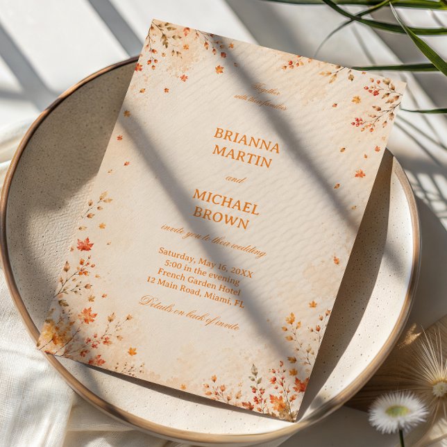 Autumn Botanical Elegant Rustic Invitation (Creator Uploaded)