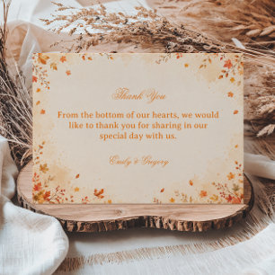 Autumn Botanical Elegant Rustic Thank You Card